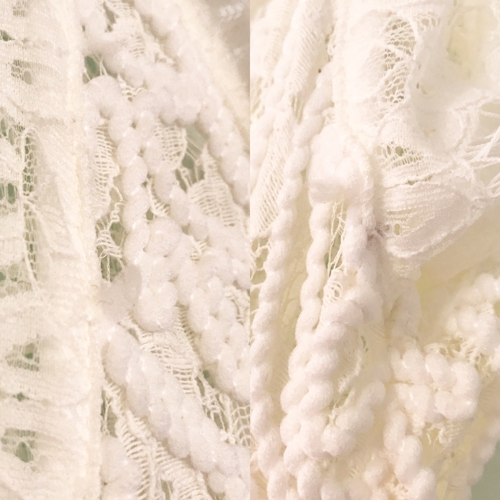 Luxe Lace Fit and Flare Skater Dress White Small - Picture 3 of 8